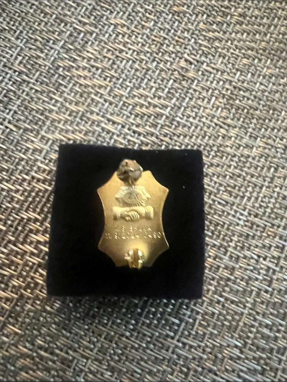 Gold and Black Shield Emblem Cuff Link - Men Accessories